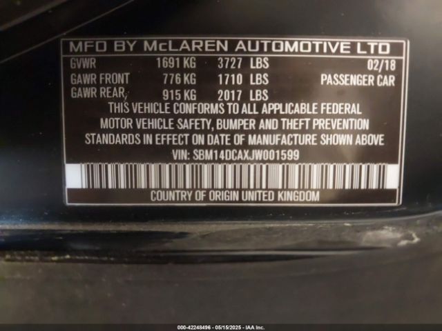2018 MCLAREN 720S SBM14DCAXJW001599 Photo 8
