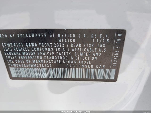 3VWB67AJ4HM278137 Volkswagen 1.4 tsi