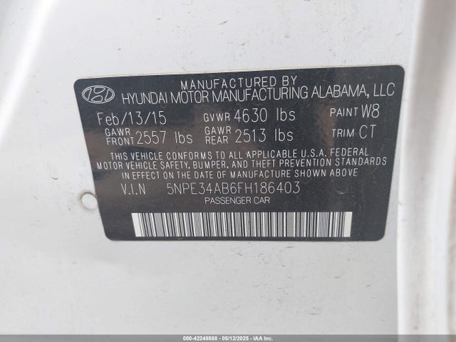 5NPE34AB6FH186403 Hyundai dohc t-gdi theta-ii