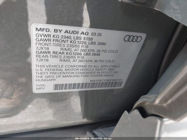 WA1DECF38S1061741 Audi Q3 Premium 45 Tfsi S Line Quattro Tiptronic