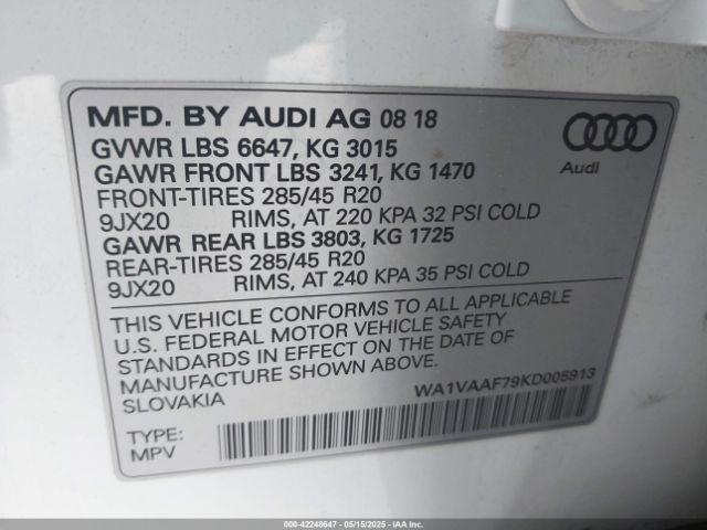 WA1VAAF79KD005913 Audi Q7 55 Premium