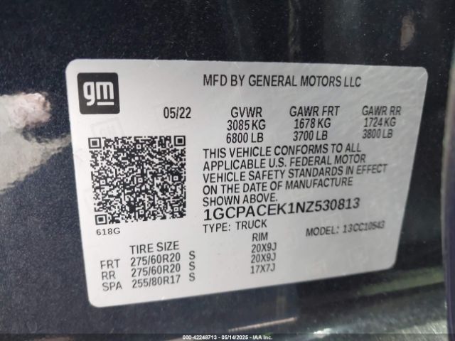2022 CHEVROLET SILVERADO 1500 1GCPACEK1NZ530813 Photo 8