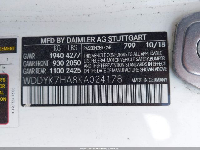 WDDYK7HA8KA024178 Mercedes-Benz AMG GT