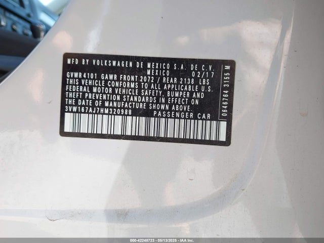 3VW167AJ7HM320988 Volkswagen 1.4 tsi