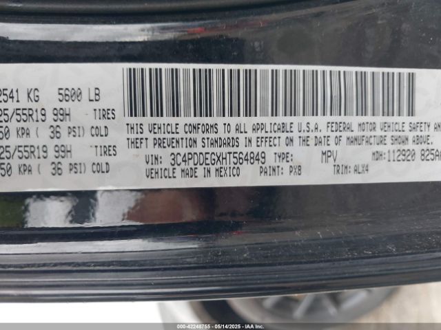 3C4PDDEGXHT564849 Dodge Journey Gt Awd