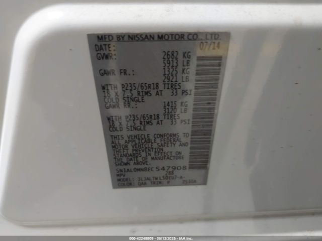 5N1AL0MN8EC547908 Infiniti QX60
