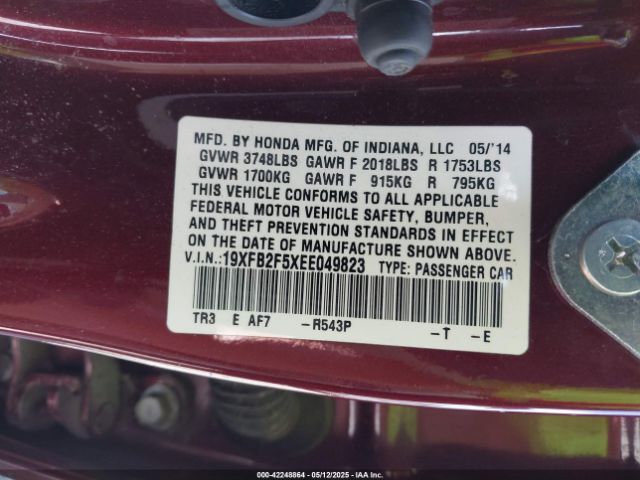 19XFB2F5XEE049823 Honda Civic Lx