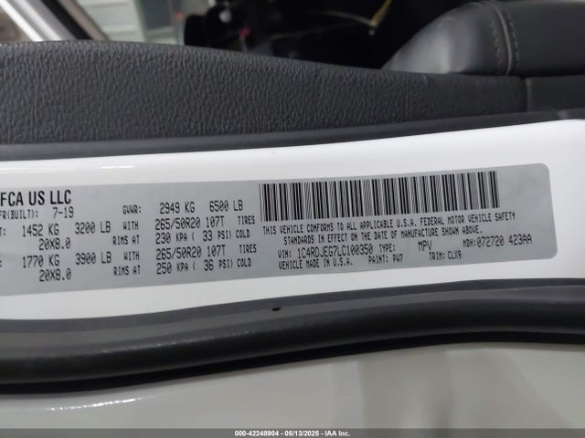Dodge 2020 2020 1C4RDJEG7LC100350 Image 9