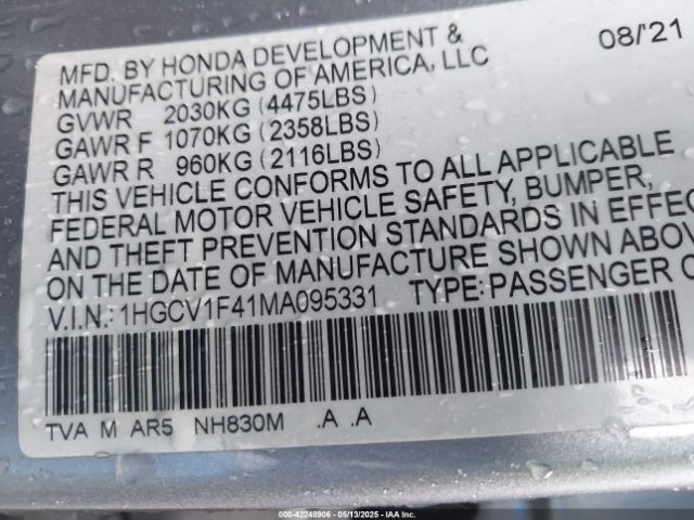 1HGCV1F41MA095331 Honda Accord Sport Special Edition