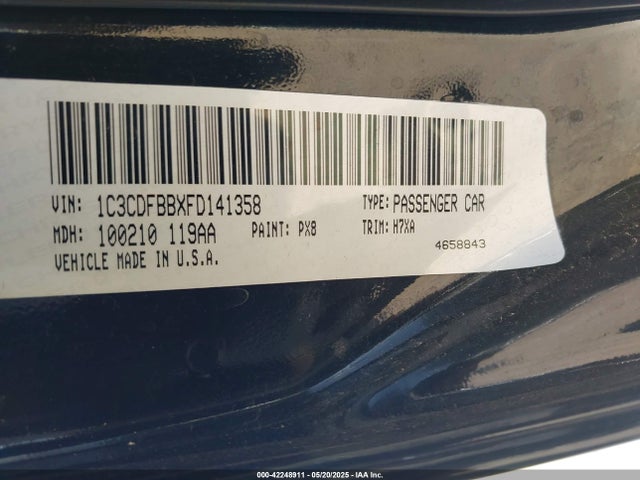 Dodge Dart 2015 1C3CDFBBXFD141358 Image 9