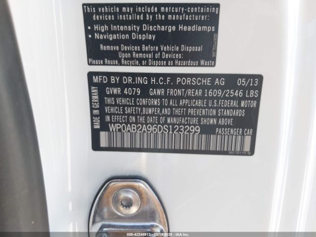 2013 PORSCHE 911 WP0AB2A96DS123299 Photo 8