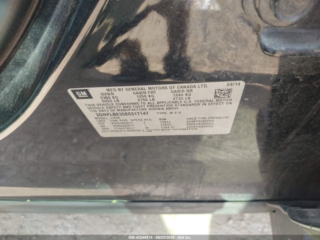 Chevrolet EQUINOX 1LT 2014 2GNFLBE35E6317147 Image 9