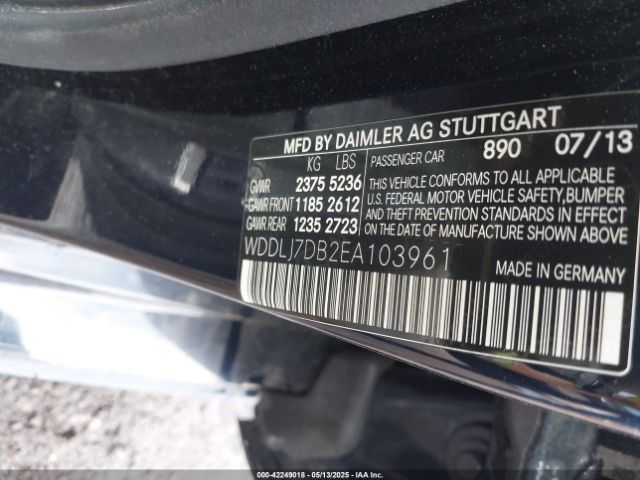 WDDLJ7DB2EA103961 Mercedes-Benz CLS 550