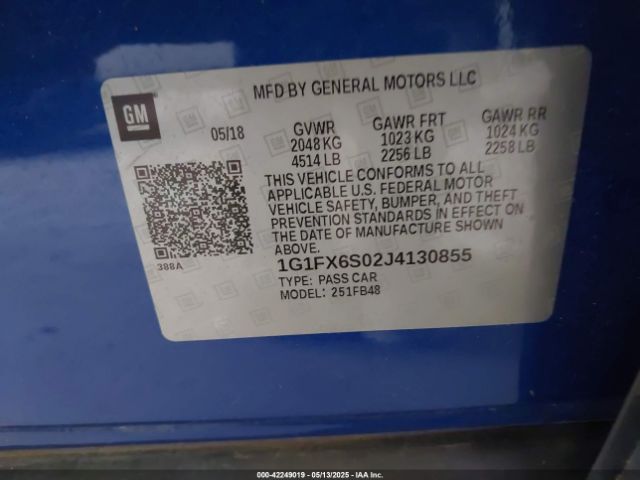 1G1FX6S02J4130855 Chevrolet Bolt Ev Premier