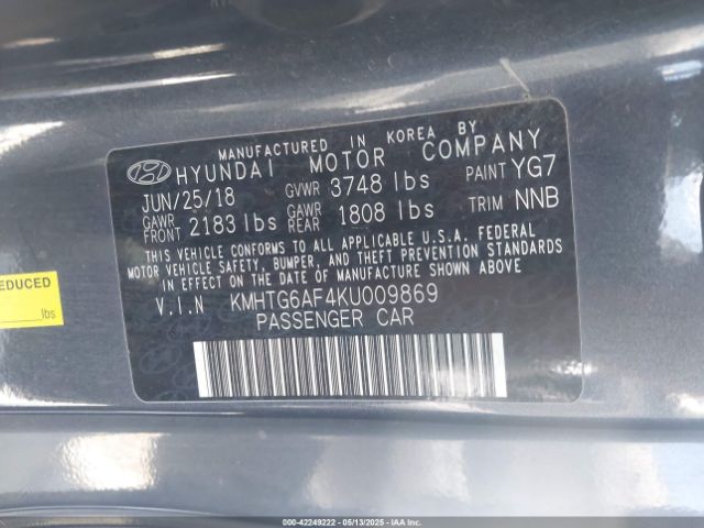 KMHTG6AF4KU009869 Hyundai Veloster 2.0 Premium