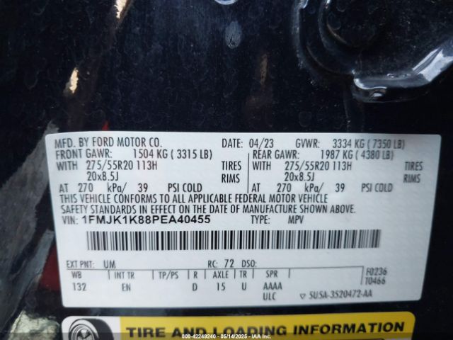 1FMJK1K88PEA40455 Ford Expedition Limited Max