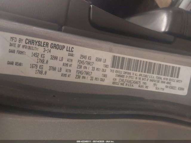 1C4RJFAG0EC450675 Jeep Grand Cherokee Laredo