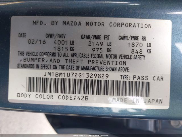 JM1BM1U72G1329829 Mazda Mazda3 I Sport