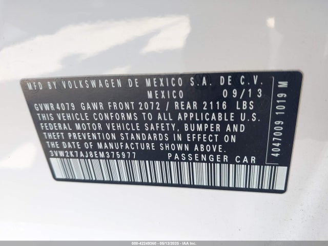 3VW2K7AJ8EM375977 Volkswagen 2014