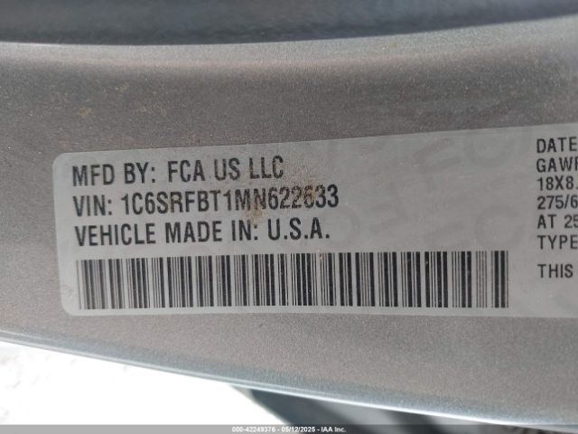 1C6SRFBT1MN622633 RAM 1500 Big Horn  4x4 6'4 Box