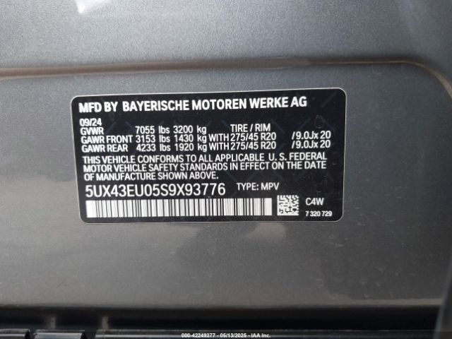 2025 BMW X5 PHEV 5UX43EU05S9X93776 Photo 8