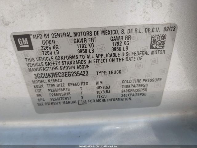 2014 CHEVROLET SILVERADO 1500 3GCUKREC9EG235423 Photo 8