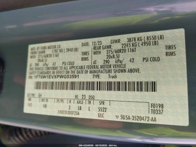 2023 FORD F-150 LIGHTNING 1FT6W1EVXPWG53591 Photo 8