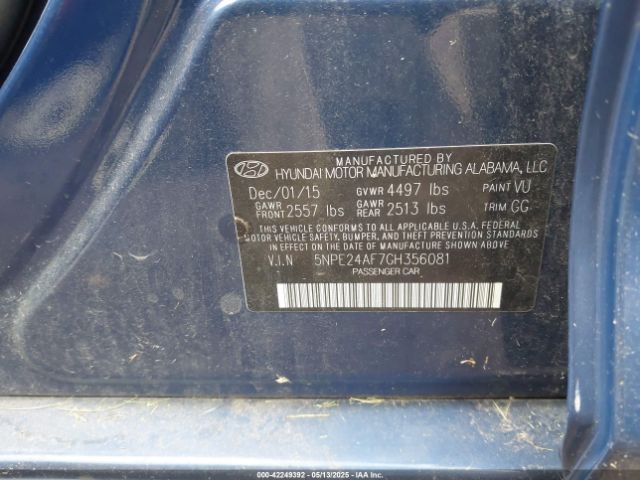 5NPE24AF7GH356081 Hyundai SONATA SE
