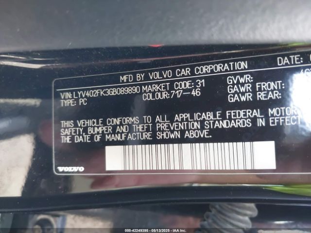 LYV402FK3GB089890 Volvo S60 Inscription T5 Drive-e Premier