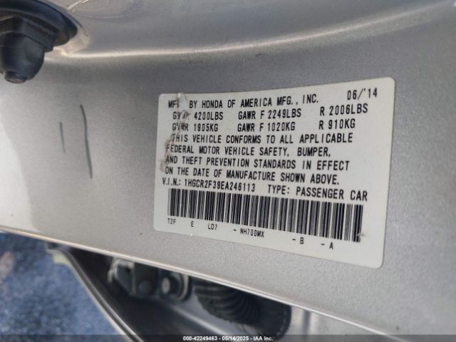 1HGCR2F39EA246113 Honda k24w1