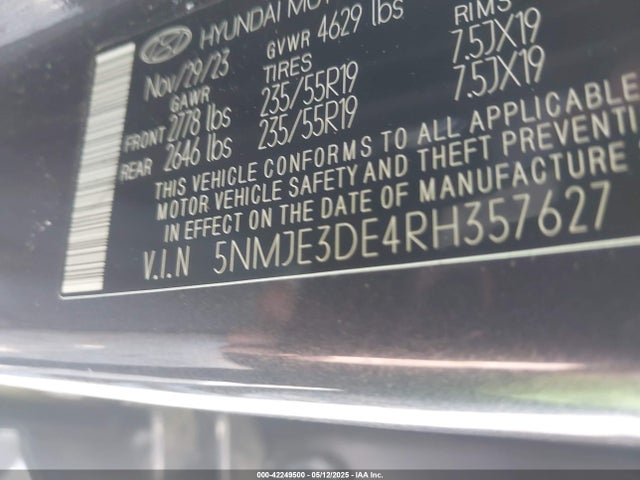 5NMJE3DE4RH357627 Hyundai Tucson Limited