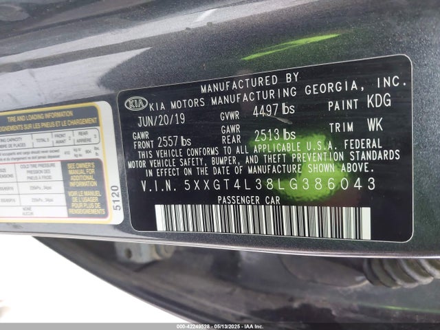 5XXGT4L38LG386043 KIA Optima Lx