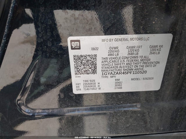 1GYAZAR45PF110520 Cadillac lsy