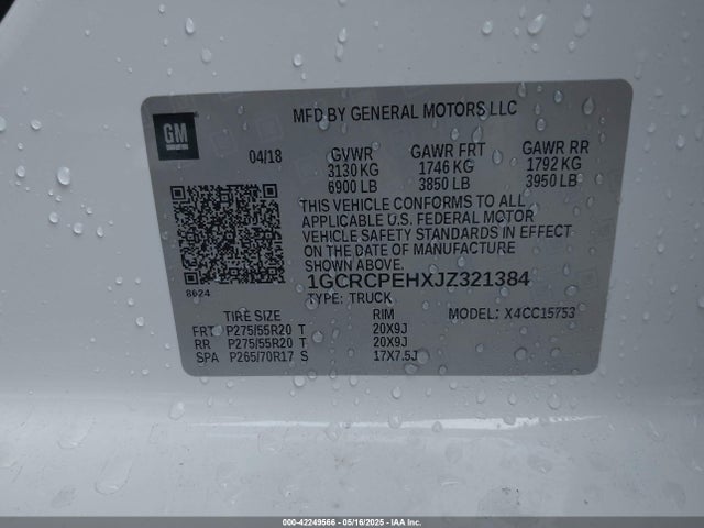 1GCRCPEHXJZ321384 Chevrolet lv3 - gen 5, sidi, vvt: variable valve timing, e85 max, alum
