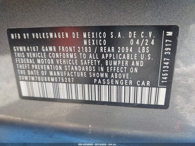 3VW7M7BU8RM075287 Volkswagen Jetta 1.5t Se