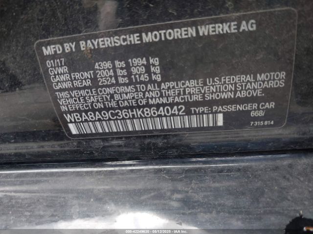 WBA8A9C36HK864042 BMW 320i