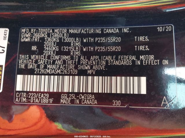 2021 LEXUS RX 350 2T2HZMDA5MC263109 Photo 8