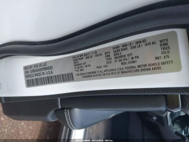 1C4RJKAG5P8894522 Jeep Grand Cherokee L Altitude 4x4