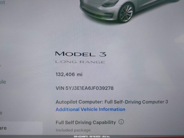 2018 TESLA MODEL 3 5YJ3E1EA6JF039278 Photo 6