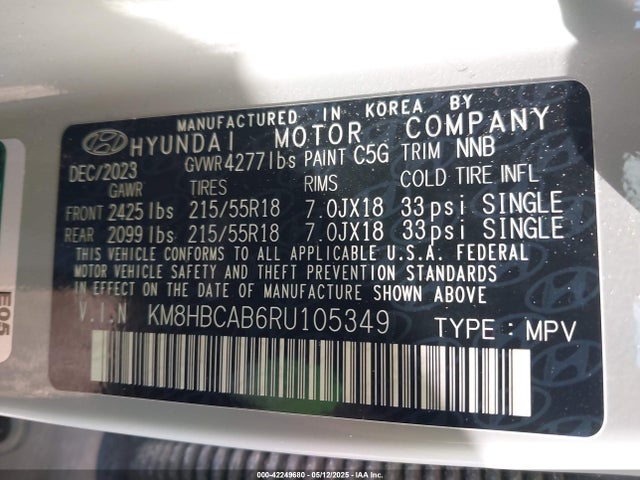 KM8HBCAB6RU105349 Hyundai Kona Sel