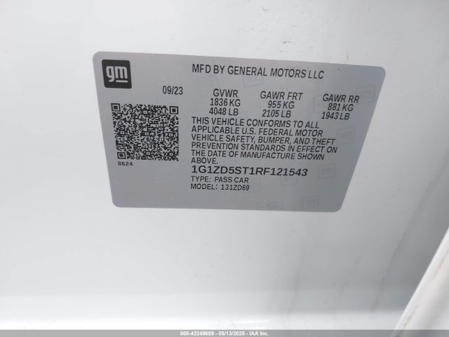 1G1ZD5ST1RF121543 Chevrolet Malibu Fwd 1lt