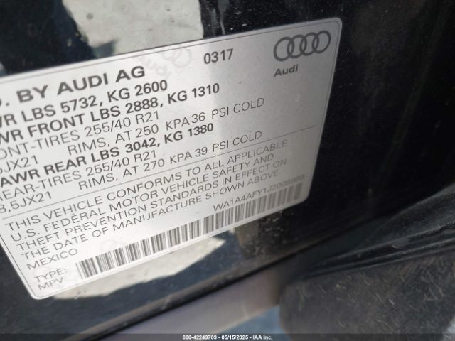 WA1A4AFY1J2008989 Audi Sq5 3.0t Premium Plus