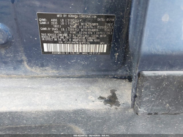 4S4BSANC1K3291018 Subaru na u5