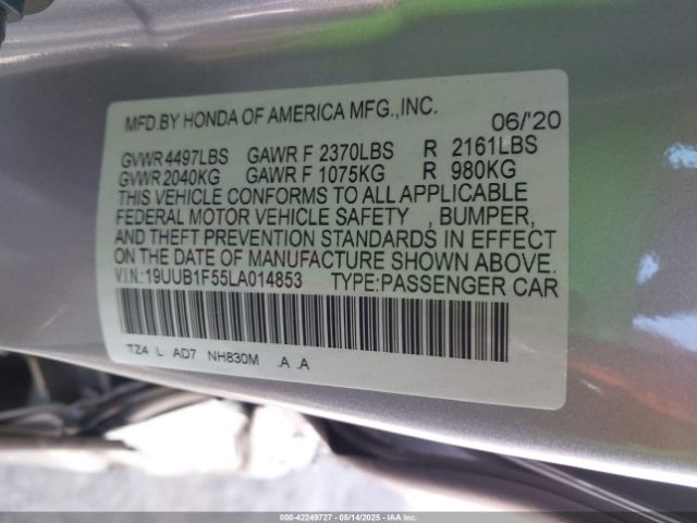 19UUB1F55LA014853 Acura Tlx Tech Package