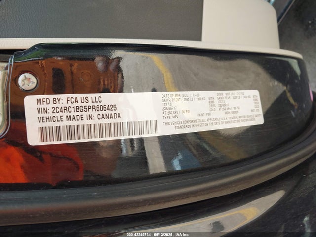 2C4RC1BG5PR606425 Chrysler Pacifica Touring L