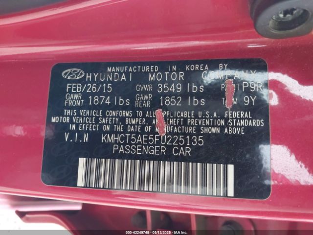 KMHCT5AE5FU225135 Hyundai ACCENT GS
