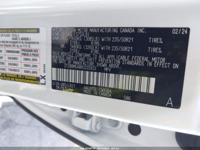 2T2BBMCA8RC035933 Lexus Rx 350h Premium Plus