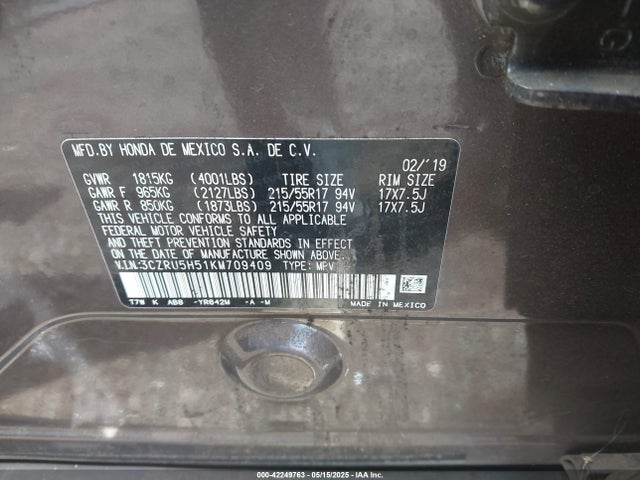 3CZRU5H51KM709409 Honda r18z9