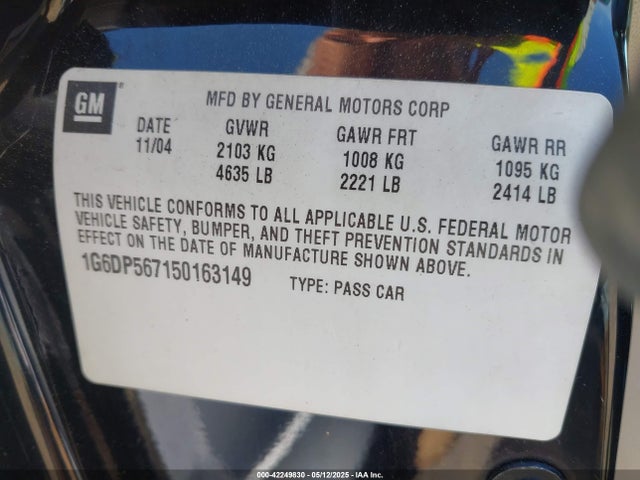 2005 CADILLAC CTS 1G6DP567150163149 Photo 8