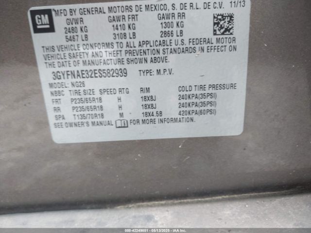 3GYFNAE32ES582939 Cadillac Srx Standard